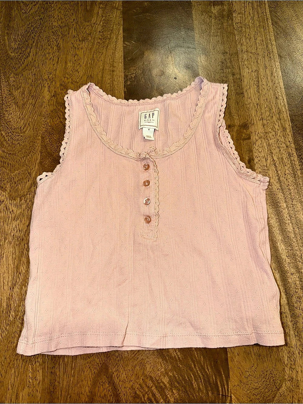 Gap x Dôen Pointelle Tank Top Pink Girls' Medium